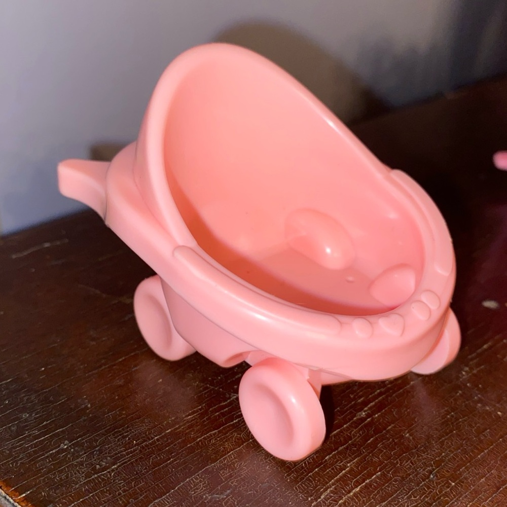 Little People 1996 Replacement Pink Baby Stroller 90s Twin Crib Pink Nursery Cri - Picture 8 of 11